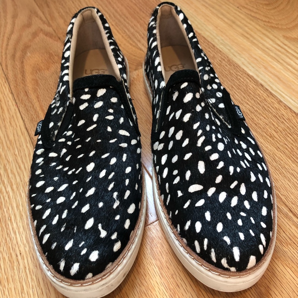 UGG Black and White Spotted Slip-On Sneakers